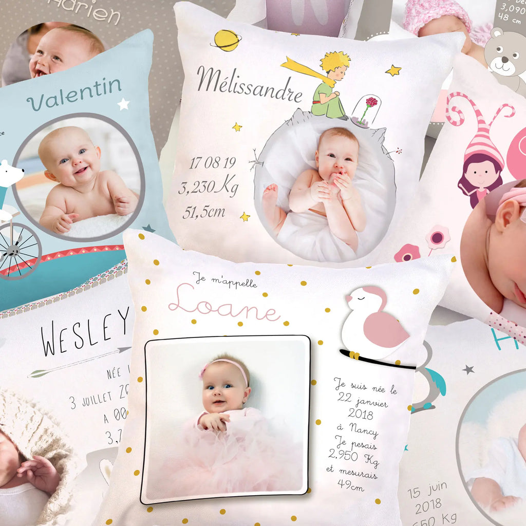Offrez un coussin photo naissance pour faire un cadeau original et utile
