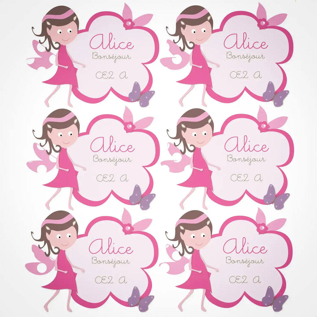 Etiquettes  cahier princesse des fleurs