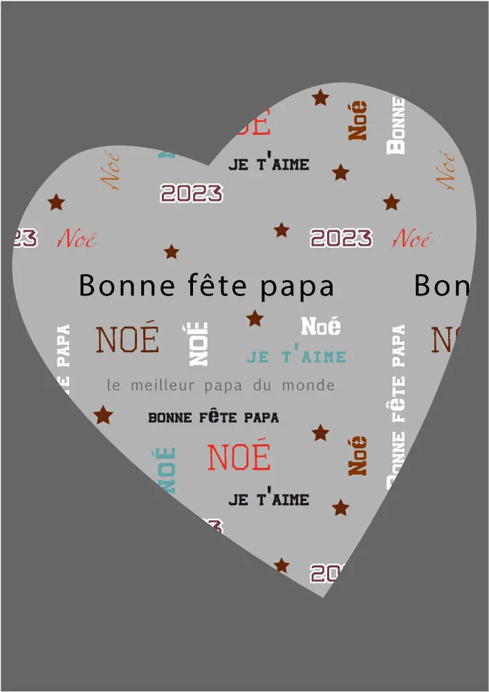 Affiche cœur personnalisé pour fêter papa