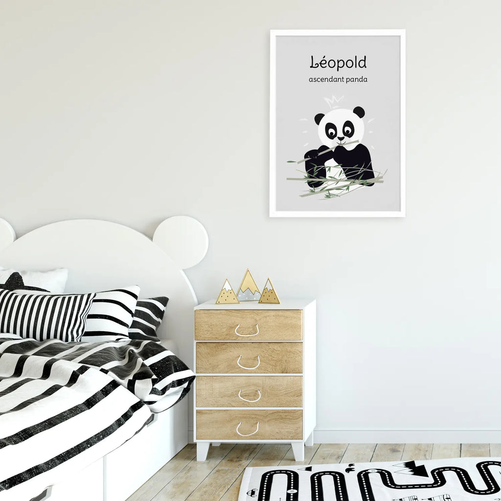 Affiche 60x40cm personnalisée thème panda