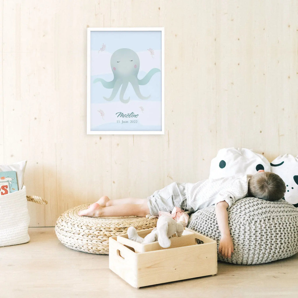 Affiche grand format thème poulpe sous la mer personnalisable