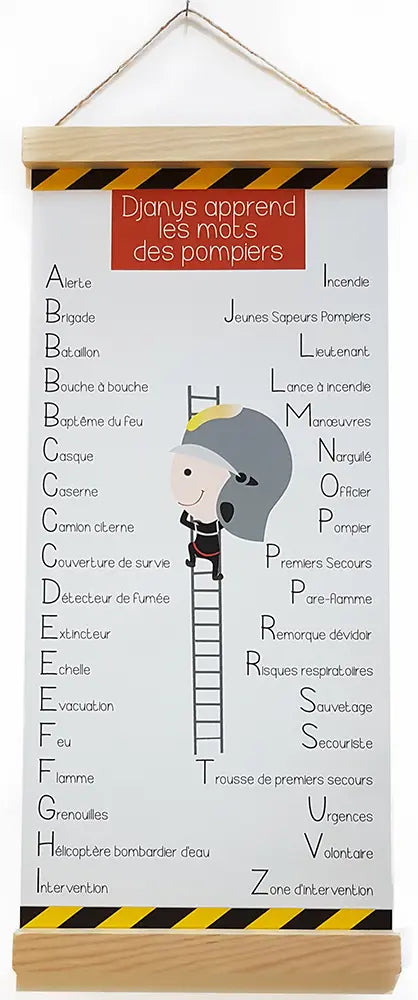 Bannière personnalisée avec les mots des pompiers