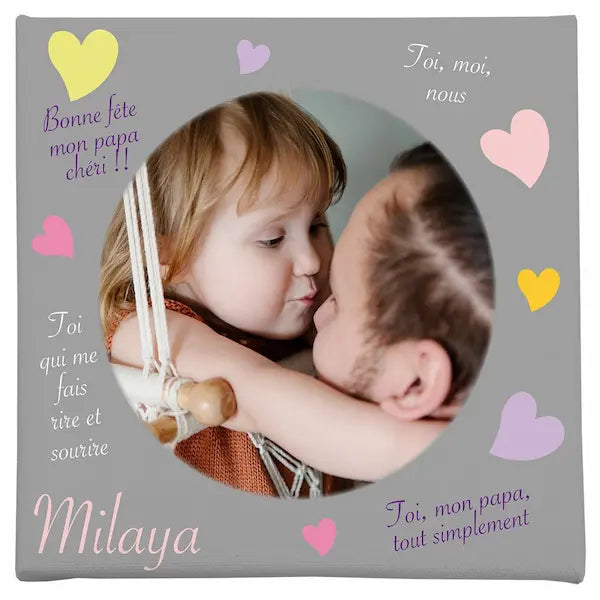 Cadre photo coeurs original pour cadeau fête des pères