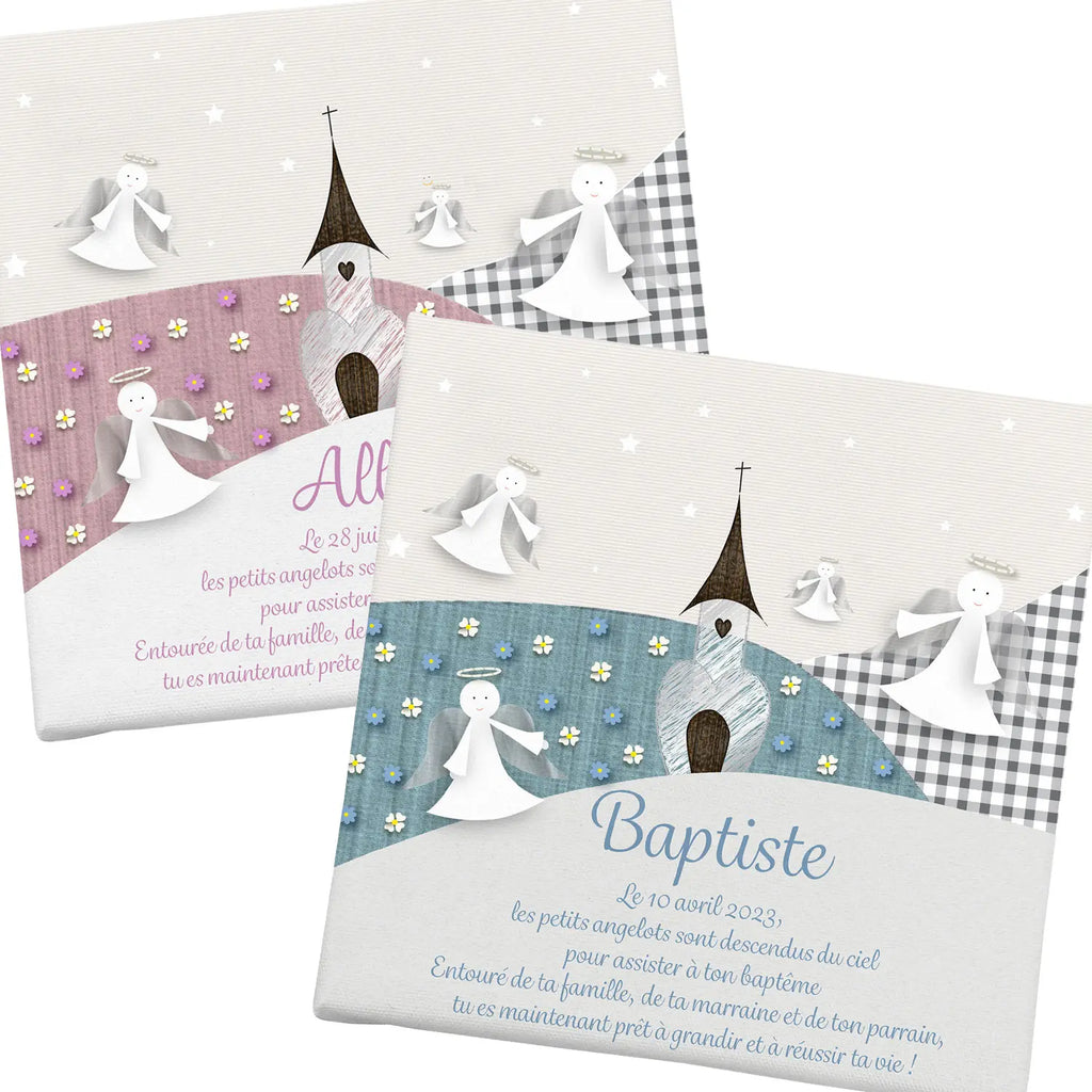 Cadre spécial baptême pour bébé fille ou garçon
