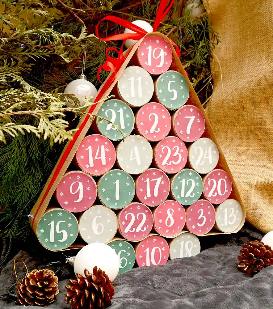 Calendrier de l'avent rouge et vert DIY à garnir