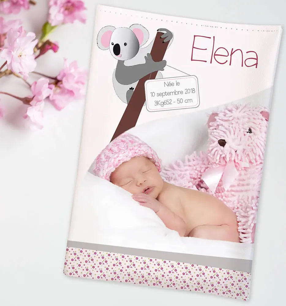 Carnet de santé personnalisé avec photo et koala