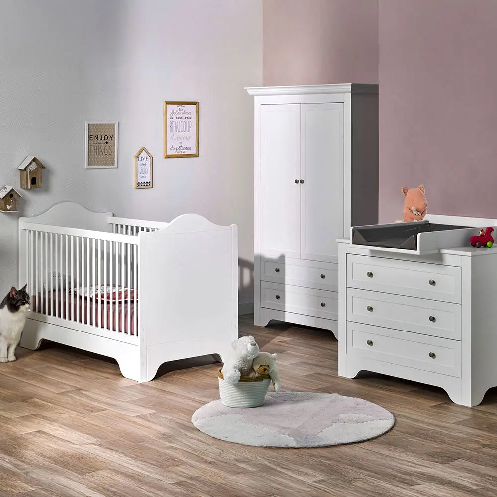 Chambre complete mobilier élégant blanc SELECT