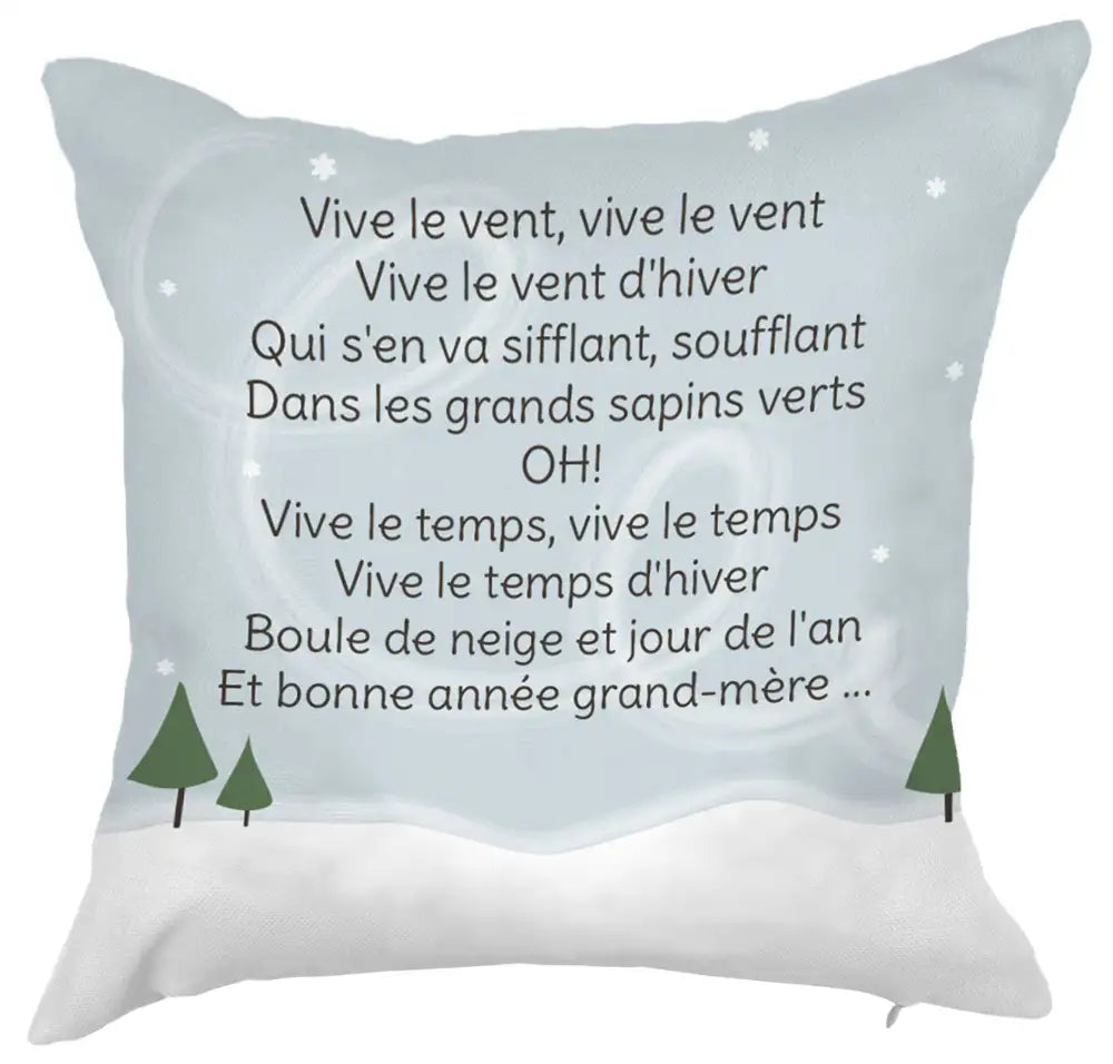 Coussin te chanson de Noël "Vive le vent"