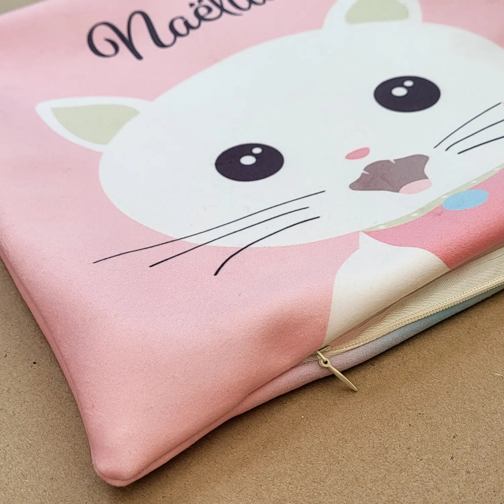 Coussin enfant chat kawaii déhoussable