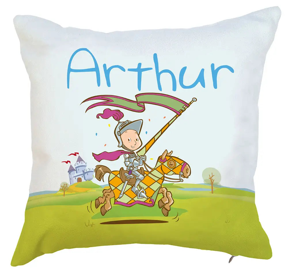 Coussin prénom du chevalier sur sa monture