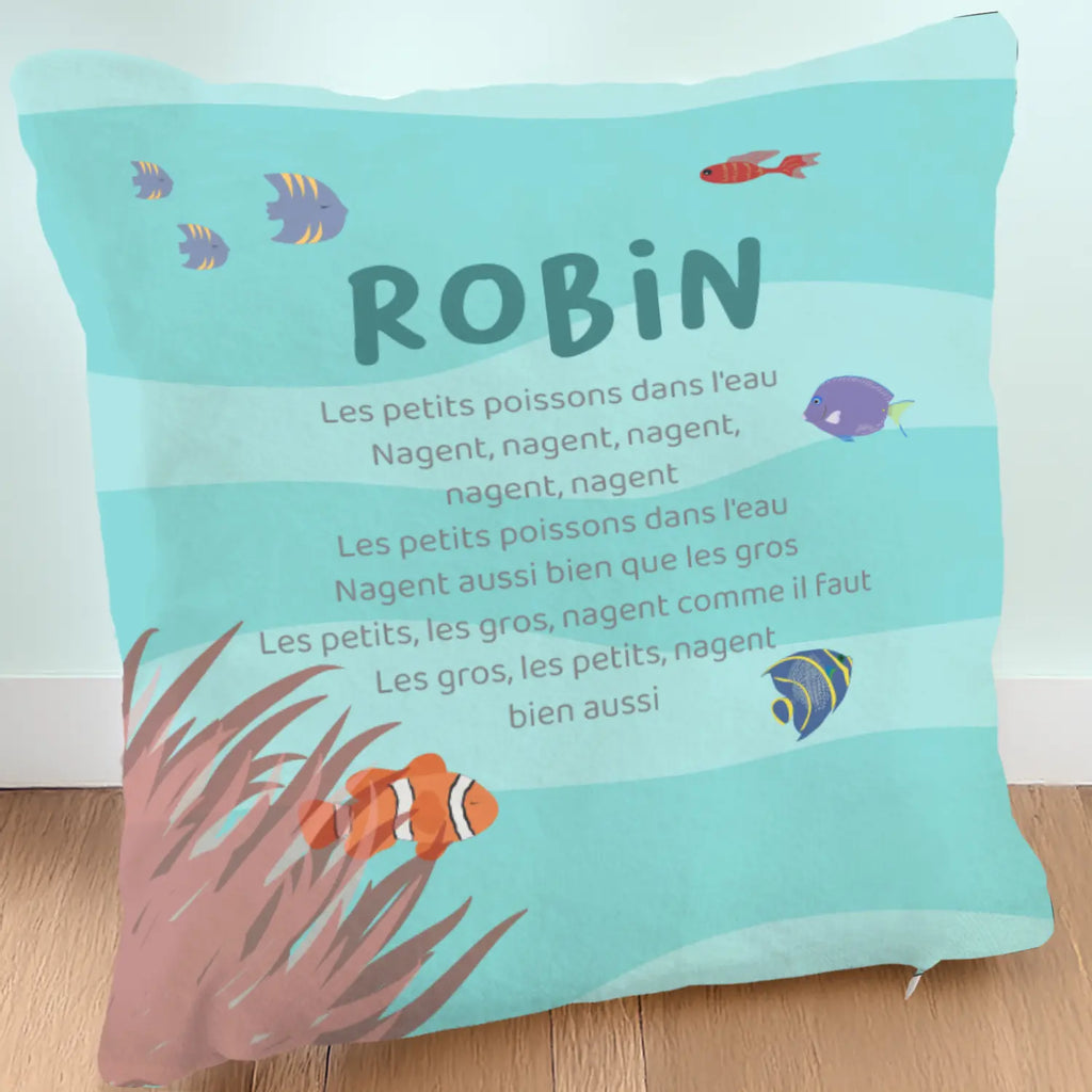 Coussin maternelle de la chanson des petits poissons