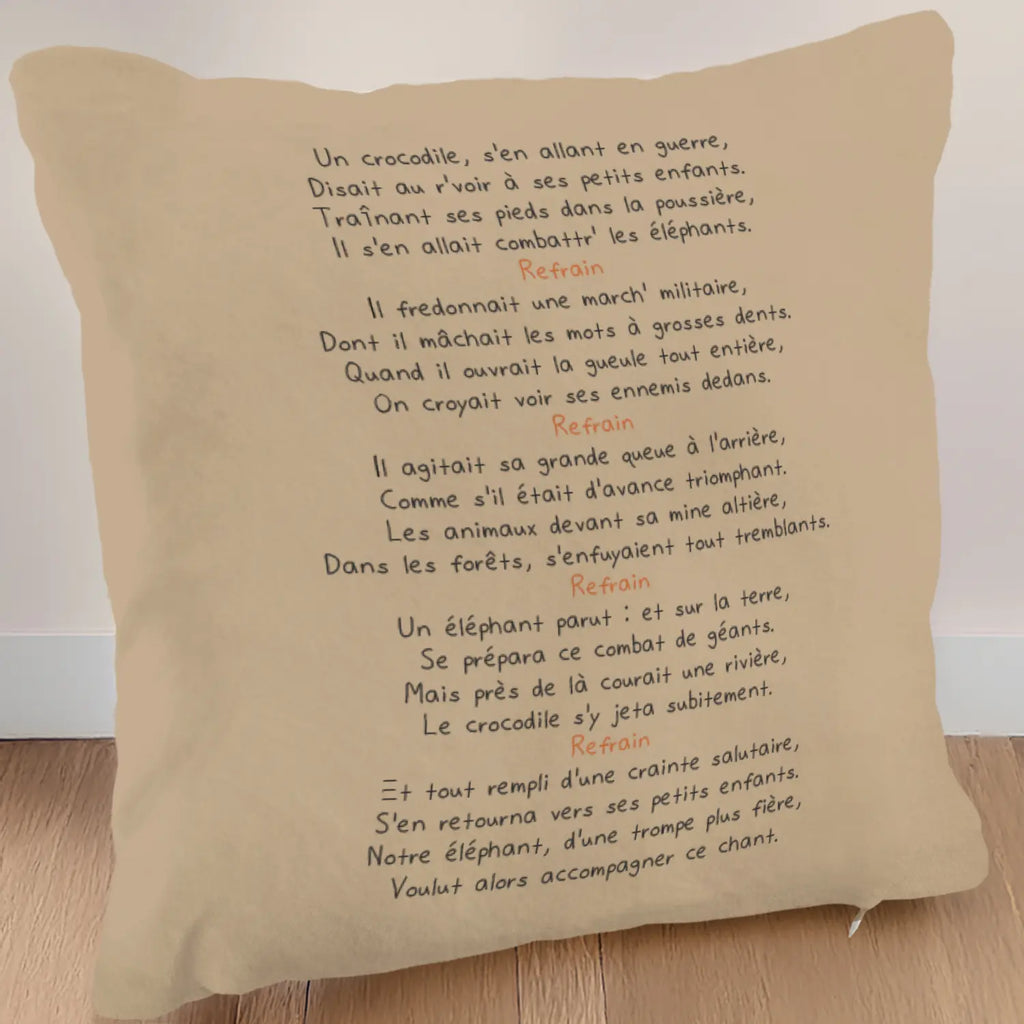 Coussins avec paroles détaillées de la chanson Ah les crocrocro...diles