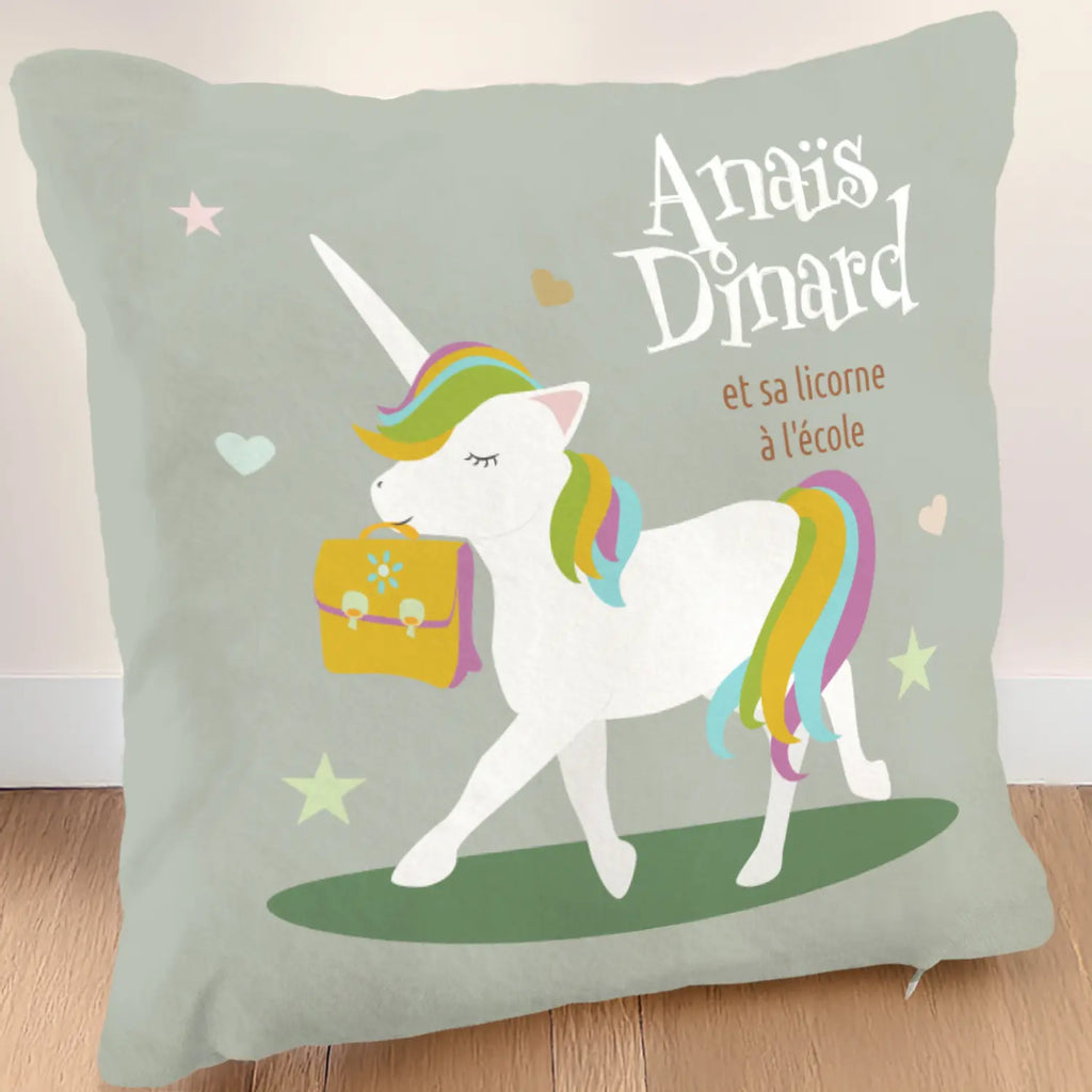 Coussin maternelle licorne pour petite fille
