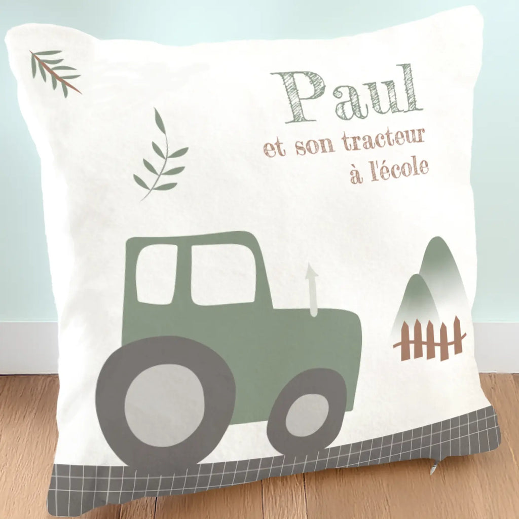 Coussin tracteur personnalisé pour l'école maternelle