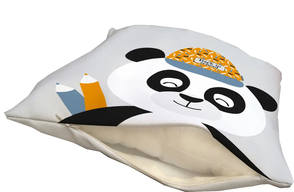 Coussin panda déhoussable pour faciliter le lavage en machine