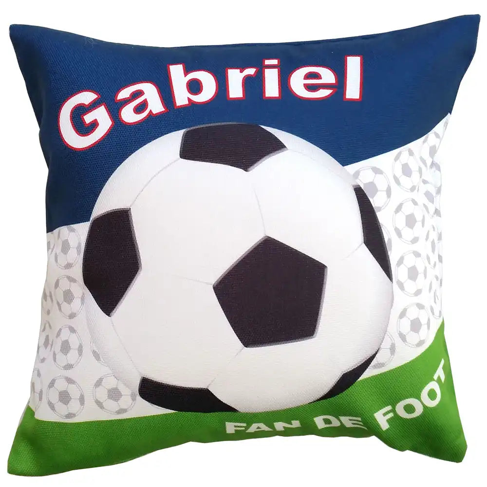 Coussin prénom fan de foot