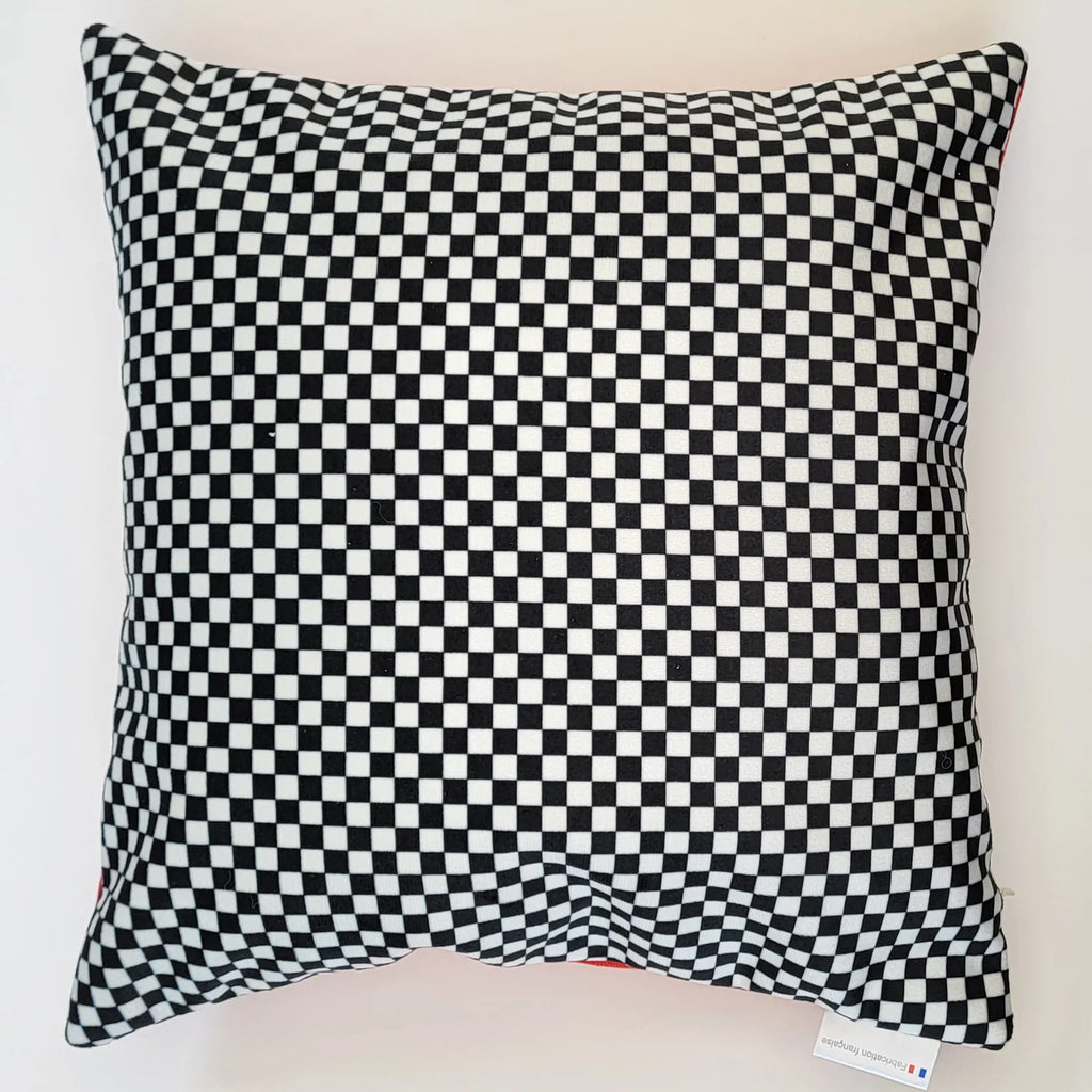 Dos coussin voiture avec damier de course