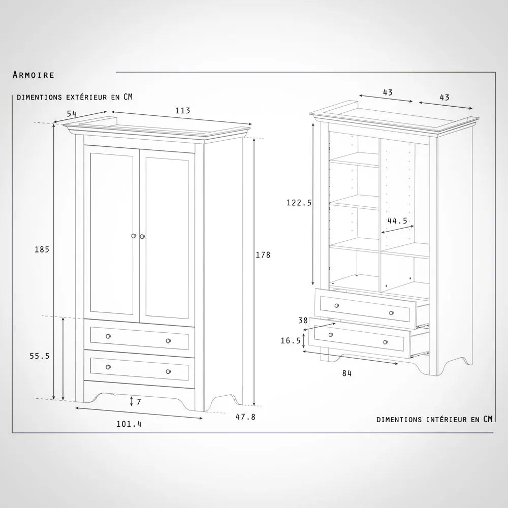 Dimensions armoire SELECT