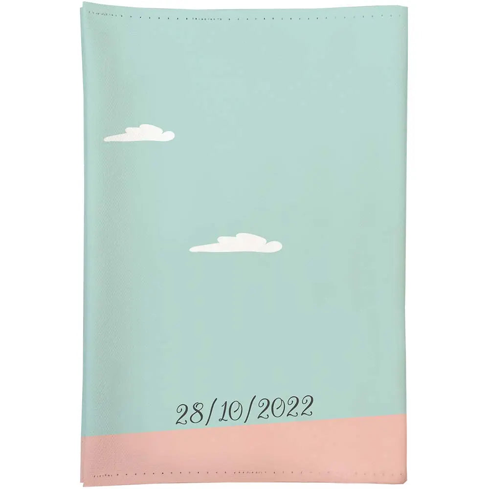 Dos protège carnet de santé lama personnalisé avec date de naissance