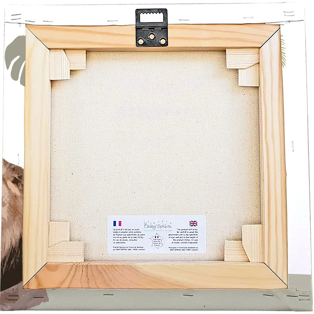 Une toile prénom jungle tendue sur châssis bois 30x30cm