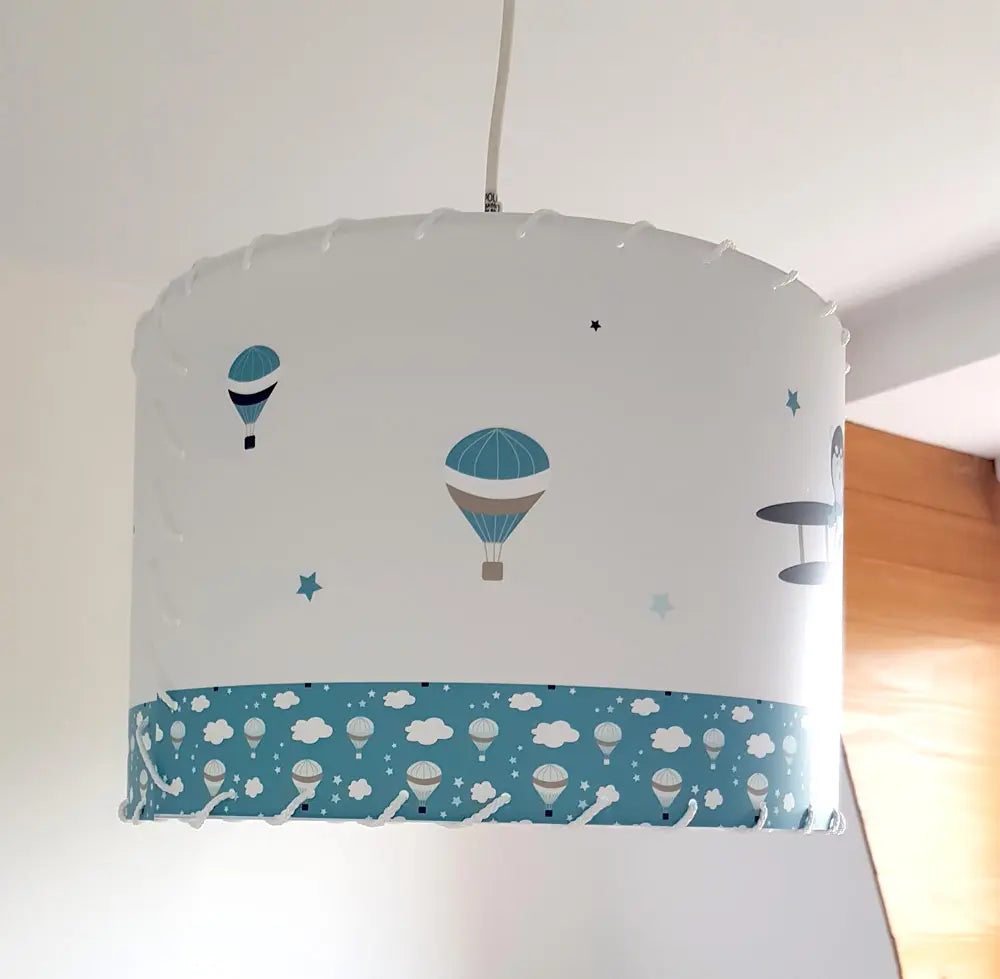 Lustre chambre garçon aviation personnalisé au prénom
