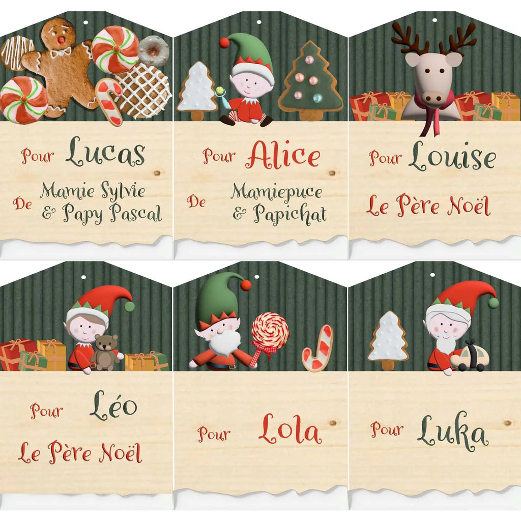 Etiquettes Noël à personnaliser de différentes façons