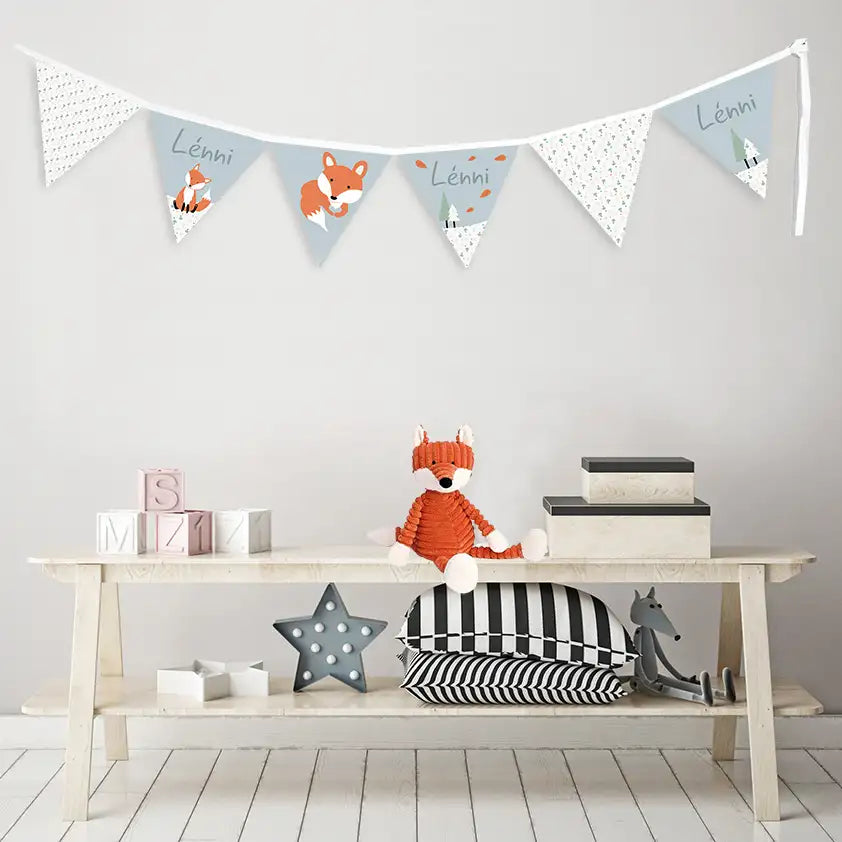 Guirlande personnalisée décorative sur le thème renard scandinave