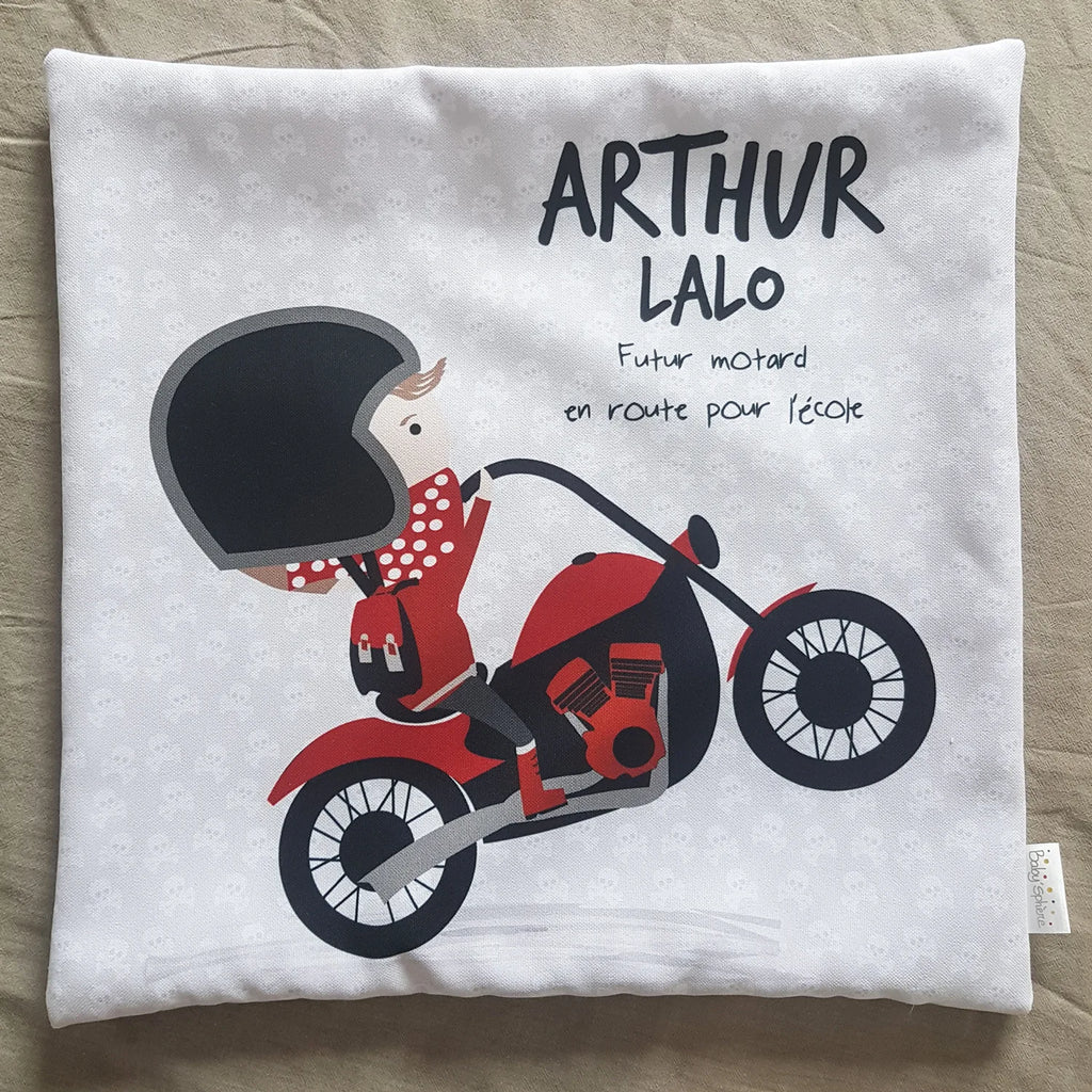 Housse de coussin motard maternelle vendue avec ou sans garniture 
