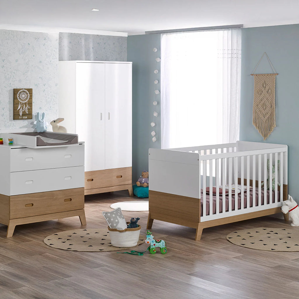 Lit Norvège à compléter avec commode et armoire style scandinave