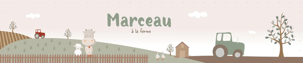 Luminaire personnalisé thème ferme avec paysage de campagne