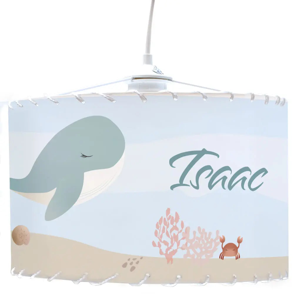 Lustre personnalisé enfant thème mer avec baleine – fait main en France