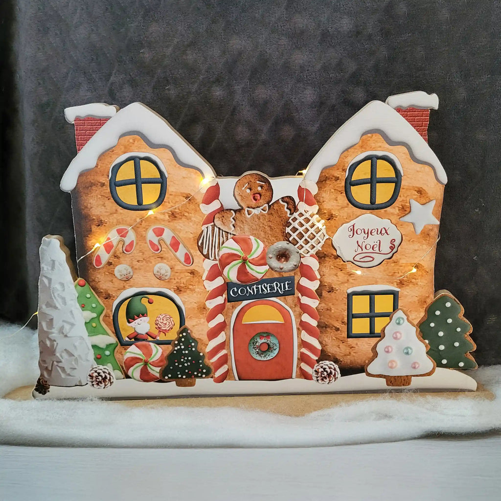 Décor de Noël maison de pain d'épice