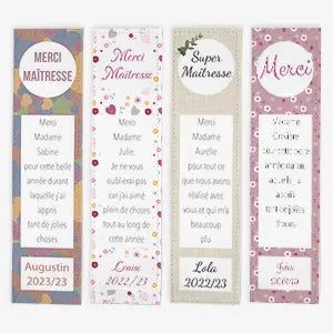 Marque-page maîtresse à personnaliser avec du texte