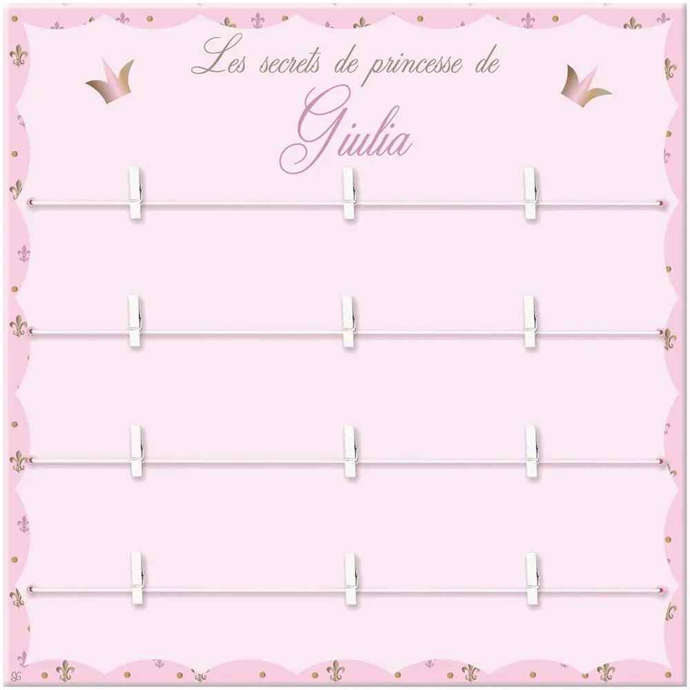 Pêle-mêle décoration chambre princesse fille personnalisé au prénom