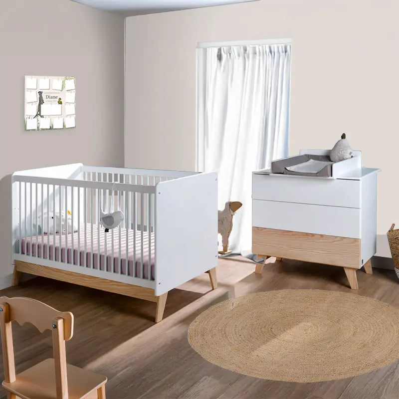 Petite cambre bébé HARMONIE blanche et bois
