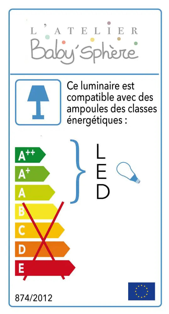 Suspension nuage bébé à utiliser avec lampes LED (non fournies)