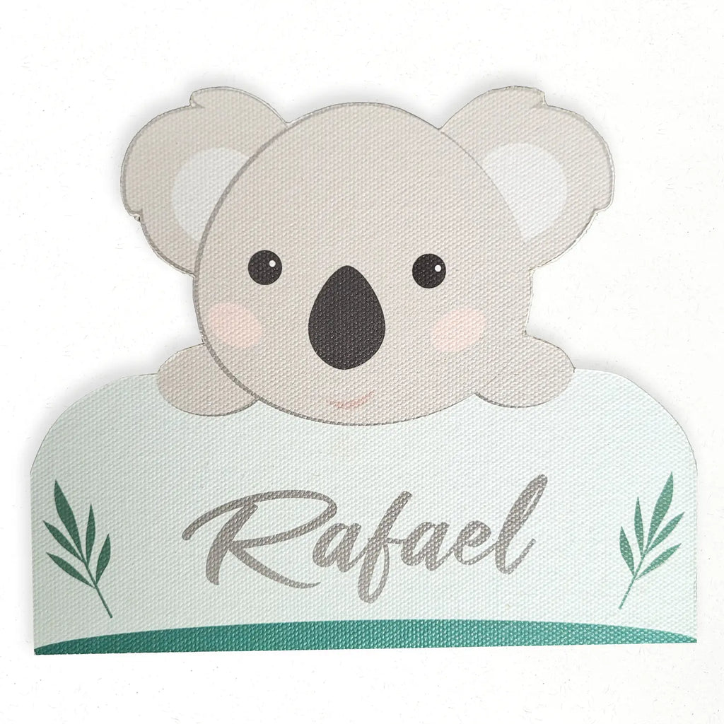 Plaque de porte bébé koala personnalisée au prénom, artisanale