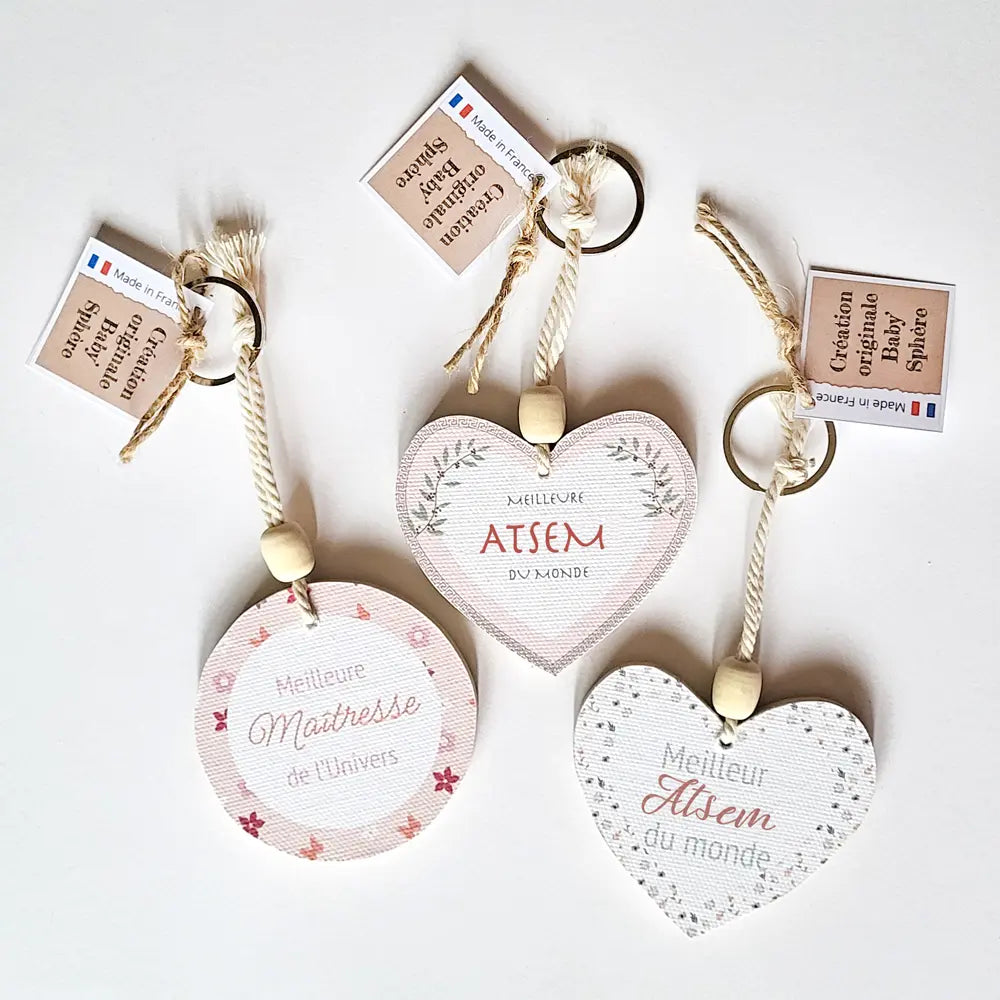 Porte clés atsem ou maitresse personnalisables