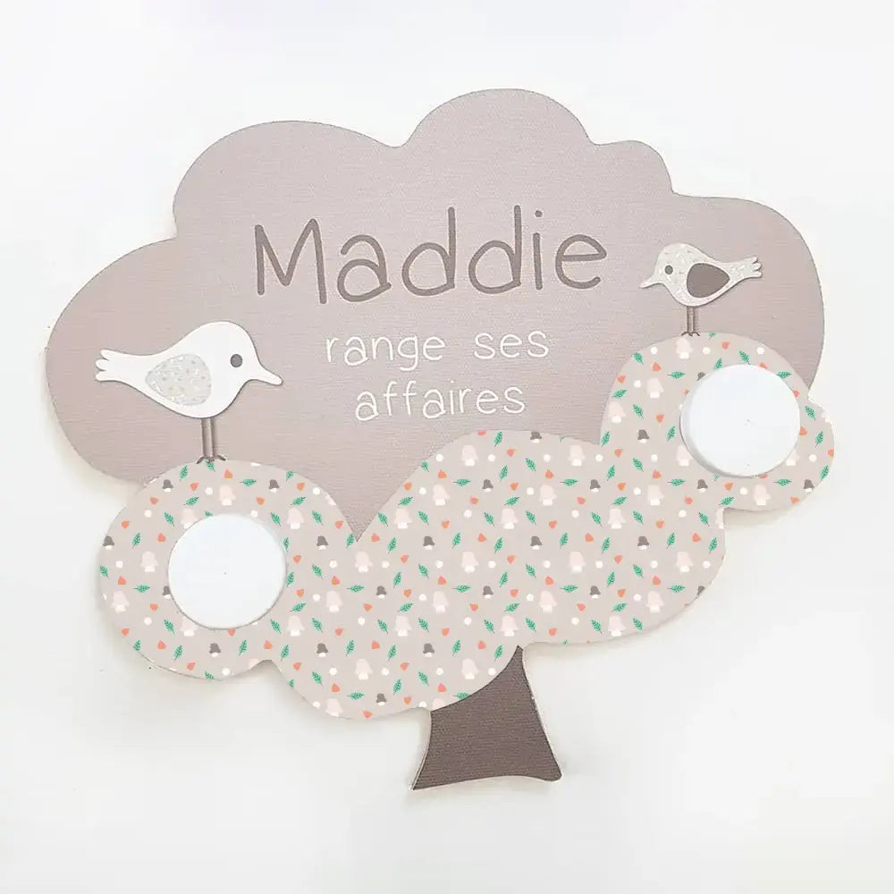 porte manteau enfant arbre personnalisé animaux de la forêt