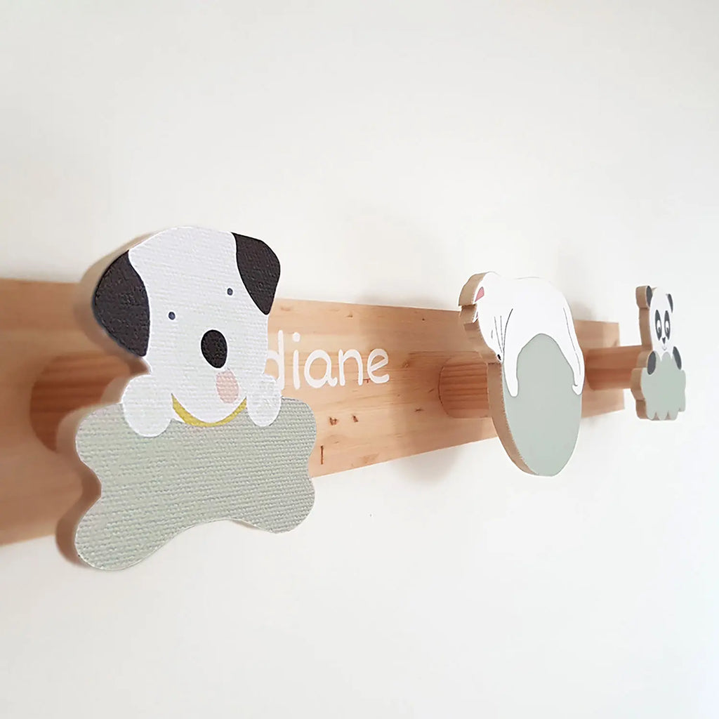 Portemanteau personnalisé avec animaux chantournés