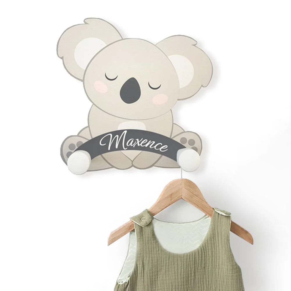 Portemanteau mural koala pour chambre d’enfant – accessoire déco pratique