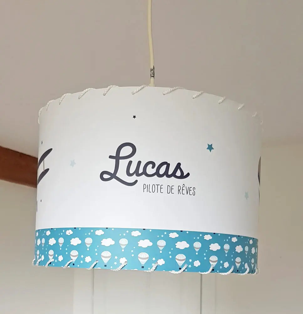 Luminaire bébé aviateur et prénom de bébé