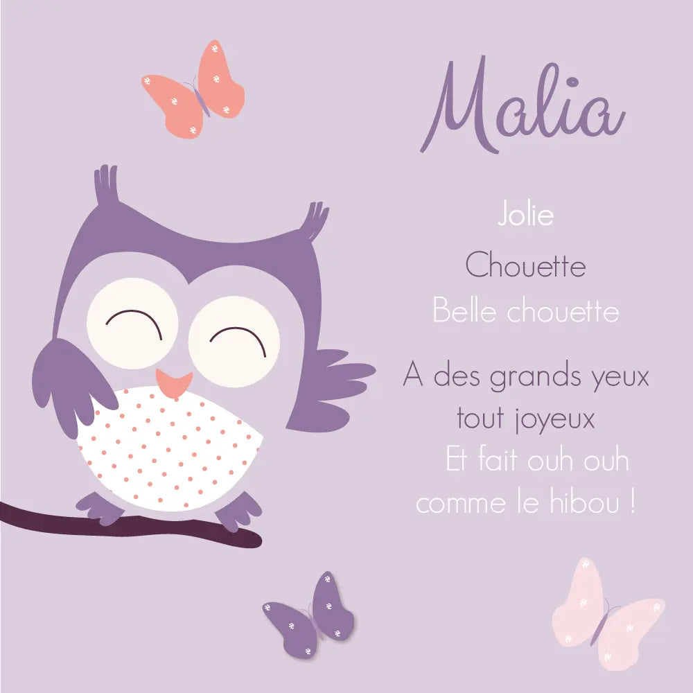 cadre comptine de la petite chouette joyeuse
