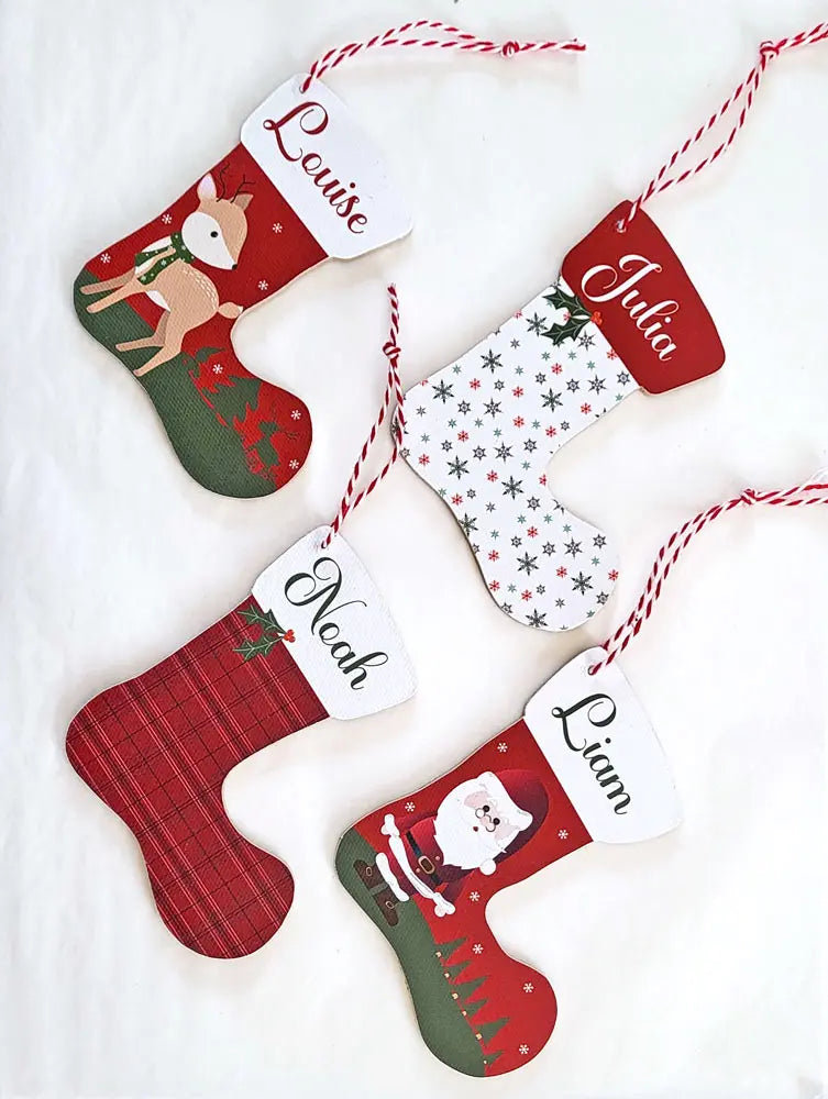 Petites bottes de Noël personnalisées pour décorer le sapin