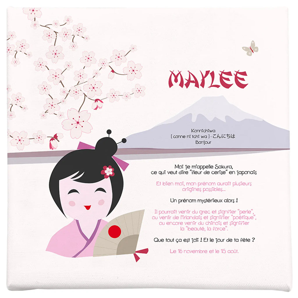 Toile prénom japonais Maylee
