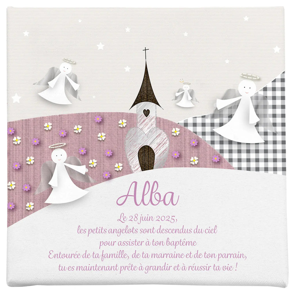 Cadre pour baptême religieux fille