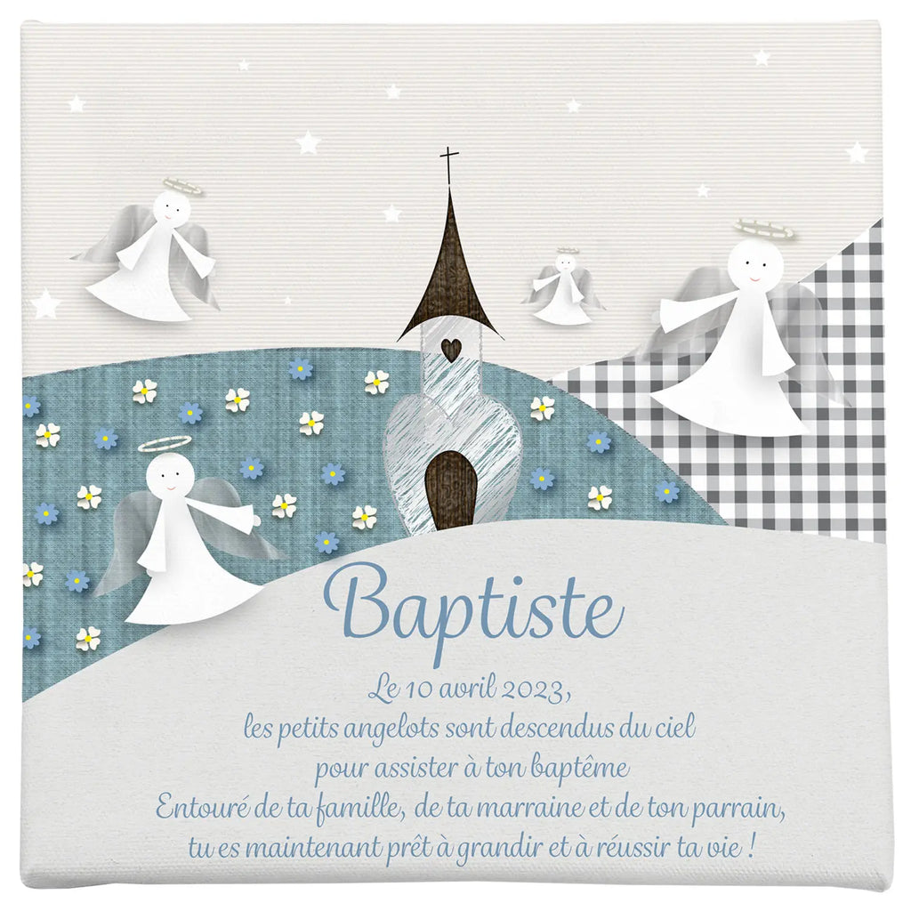 Toile bapteme religieux garçon