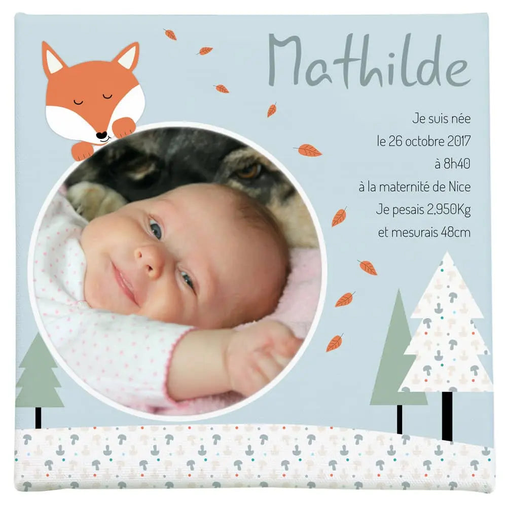 cadre photo naissance thème renard