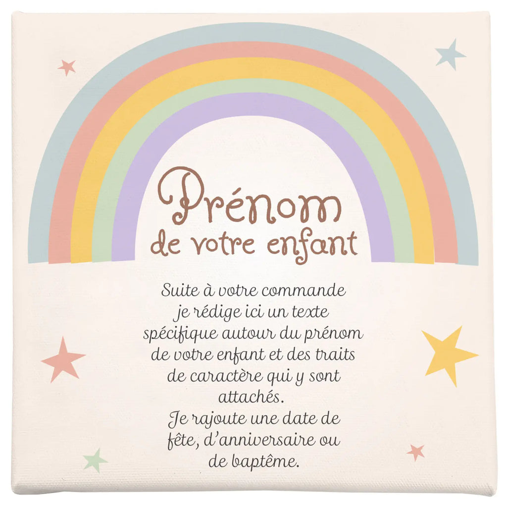 Découvrez comment je personnalise la toile prénom arc en ciel