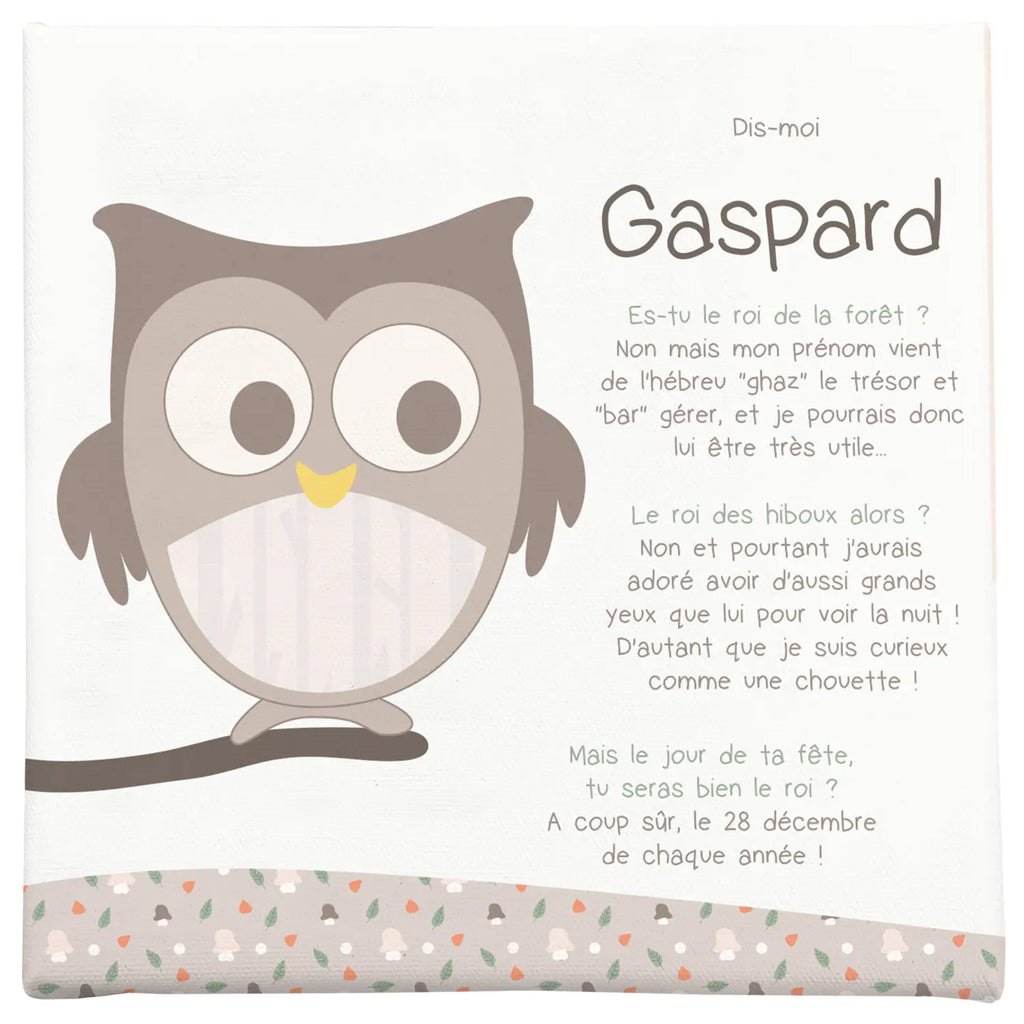 Toile dialogue autour du prénom vert d'eau hibou de la forêt